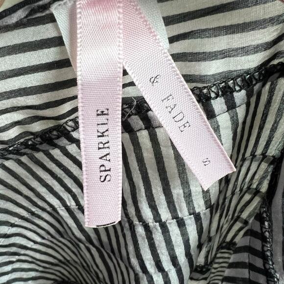 Sparkle & Fade Urban Outfitters Black White Striped Dress Spaghetti Strap Size S - Picture 5 of 13